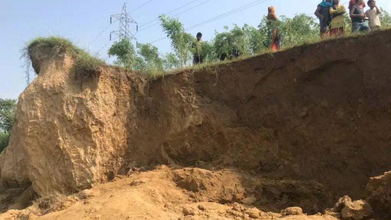 दाङको तुलसीपुरमा माटोको ढिस्कोले च्याप्दा एक महिला गम्भीर घाईते