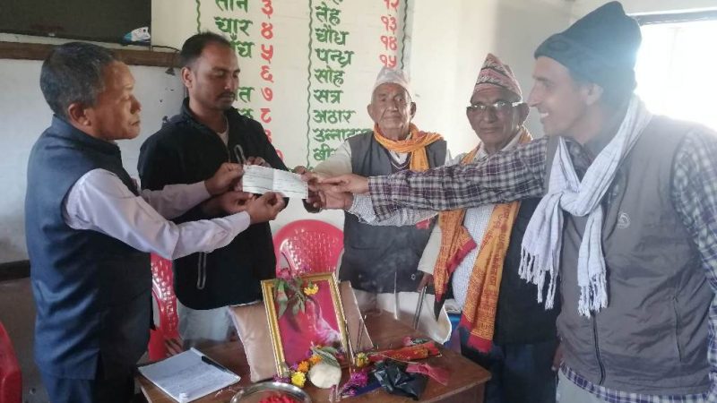 गढवाको बडहरा स्थित आदर्श प्राविमा अक्षयकोष स्थापना
