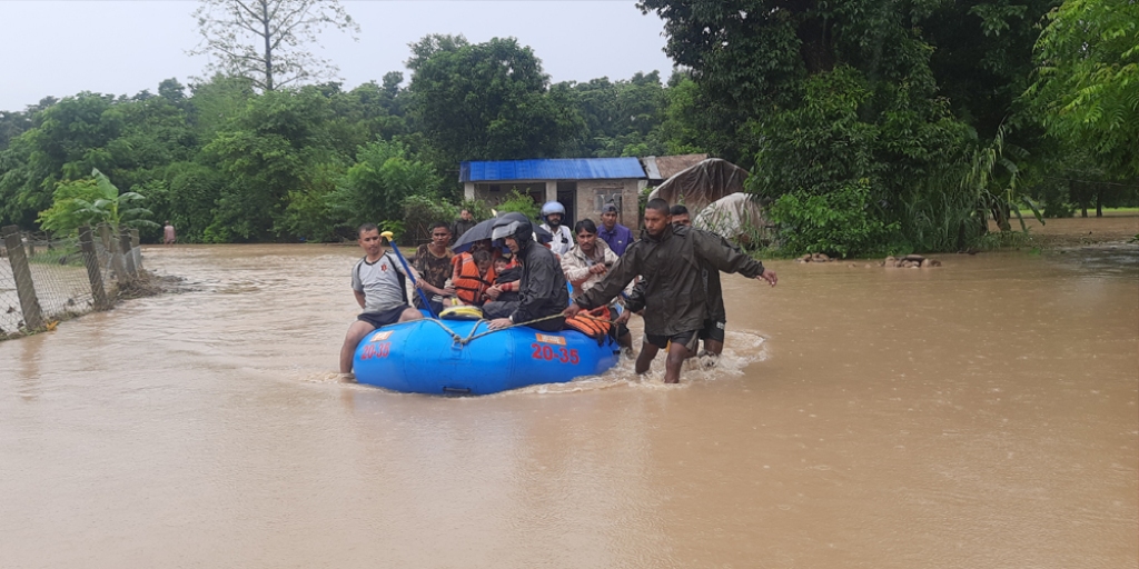 बर्दियामा भारी वर्षाले ४३ घर डुबानमा