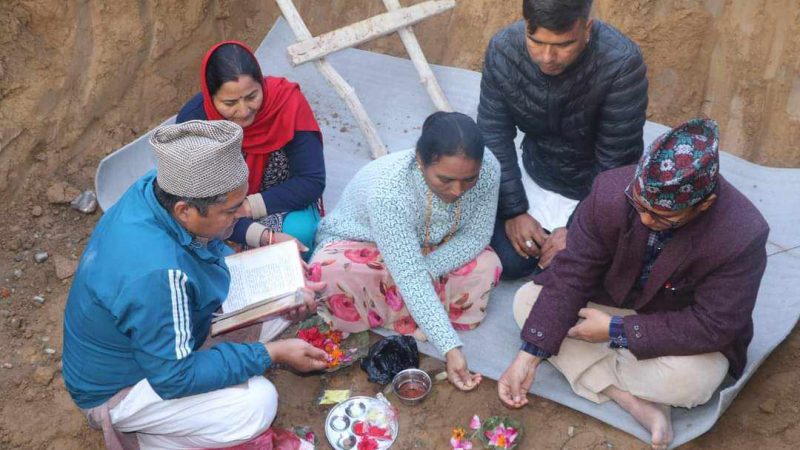 राप्ती गाउँपालिका वडा नं.३ काे वडा कार्यालय भवनकाे शिलान्यास