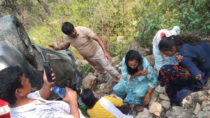 स्वर्गद्वारी दर्शन गरेर फर्किदै गरेको कार दुर्घटना :  ४ जना भारतीय तिर्थयात्री घाईते