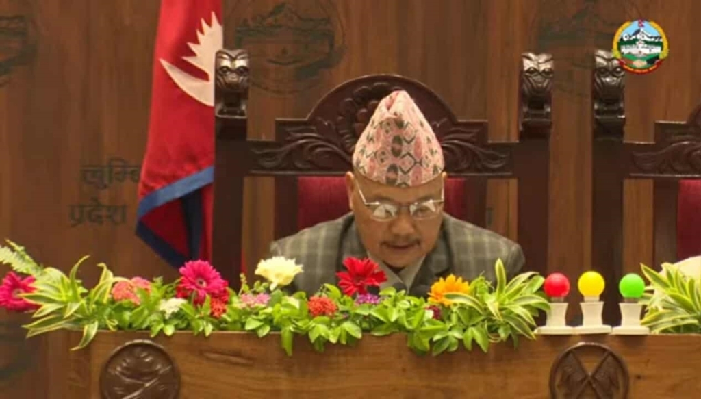 लुम्बिनी प्रदेशको नीति तथा कार्यक्रम प्रस्तुत : पूर्वाधार र कृषिलाई प्राथमिकता (पूर्णपाठ सहित)