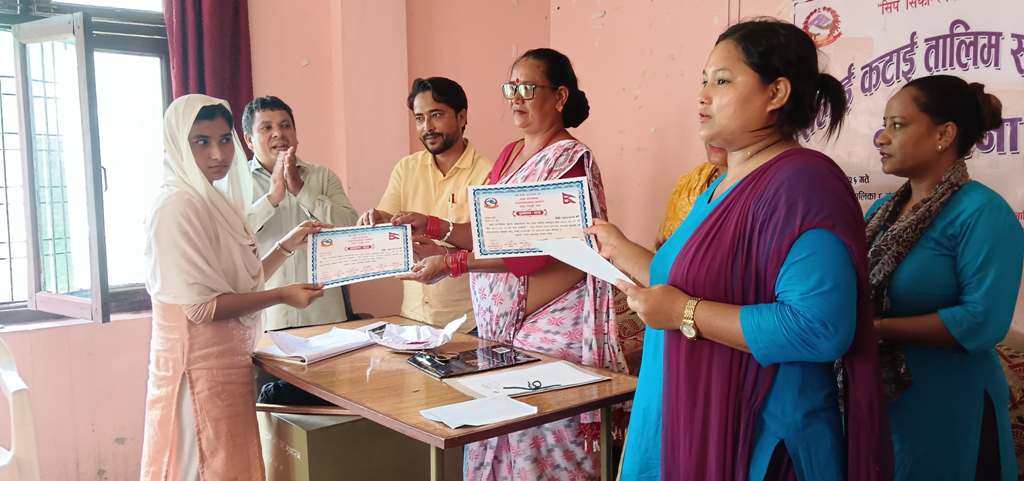 गढवाको कोइलाबासमा एक महिने स्तरोन्नति कटाई–सिलाई तालिम सम्पन्न