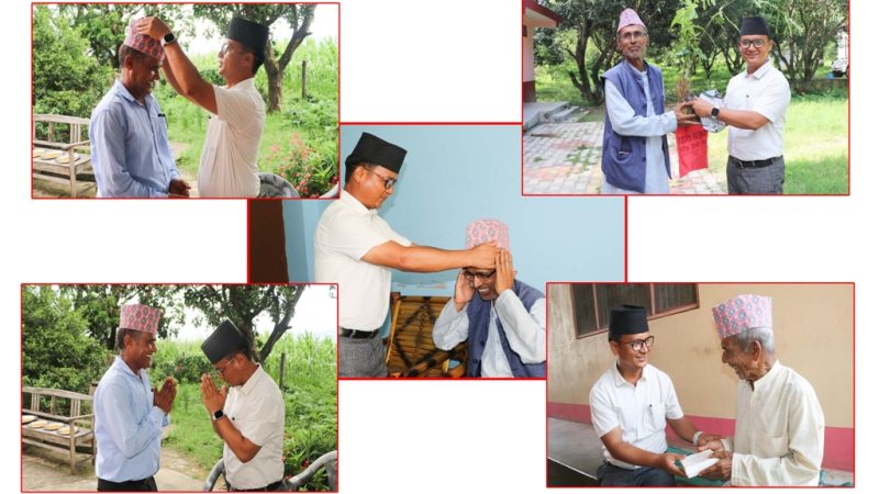 राप्तीका अध्यक्ष विष्टकाे उदाहरर्णीय कार्य : गुरुहरुकाे घरमै पुगेर सम्मान