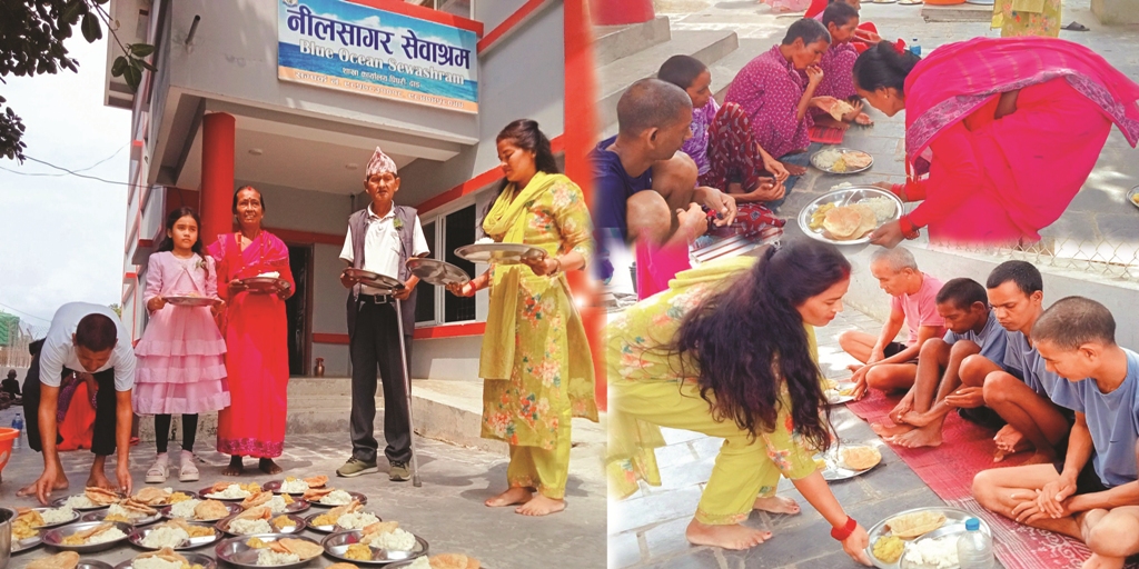ओली परिवारद्वारा निलसागरका सडकमानवहरुलाई पितृहरूको संझनामा मिष्ठान्न भोजन