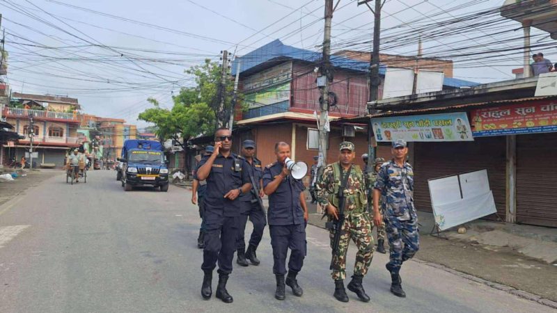 दाङमा निषेधाज्ञा हटाएर फेरि कर्फ्यु