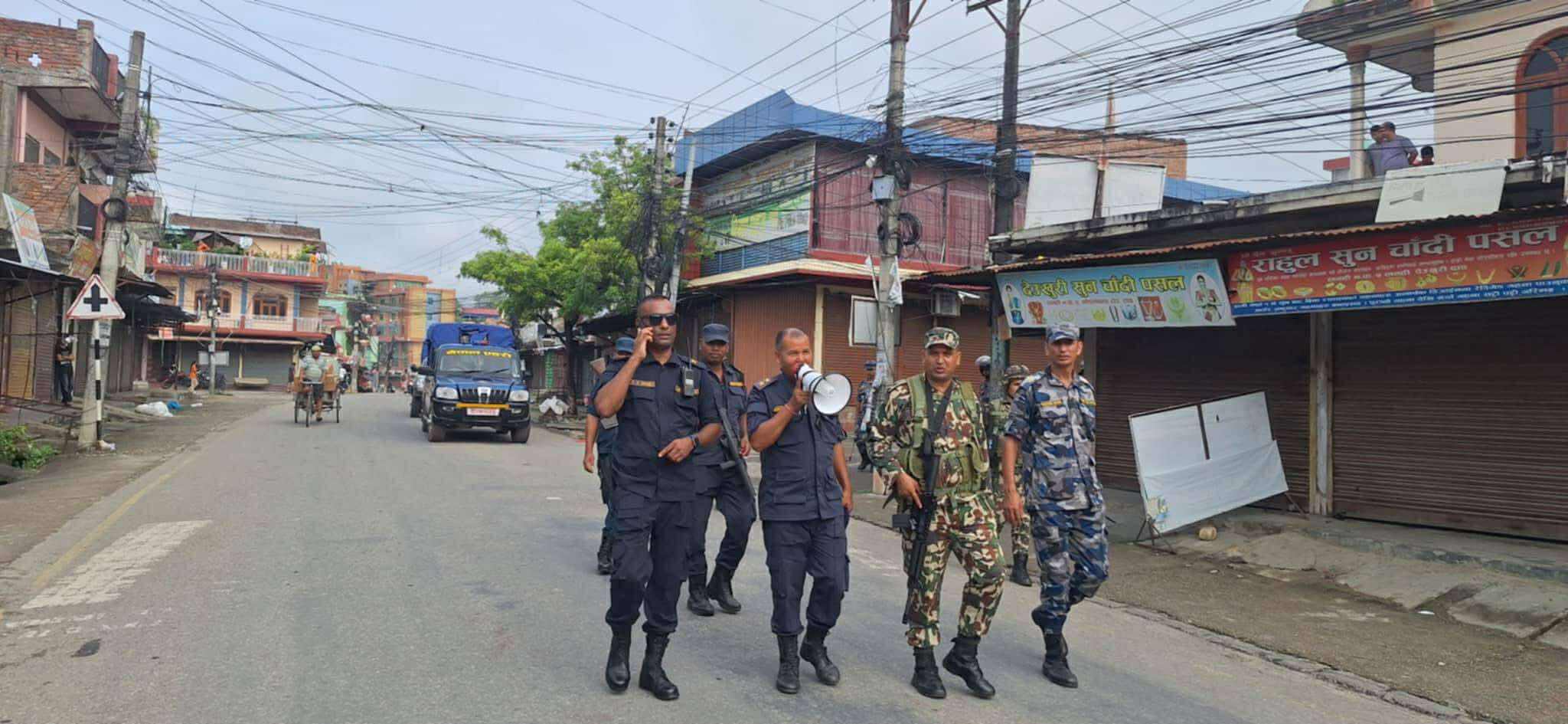 दाङमा भोली बिहान ५ बजे सम्म कर्फ्यु थप