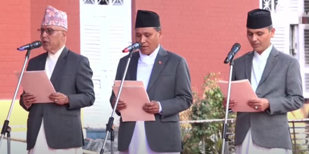 नवनियुक्त ३ मन्त्रीले लिए सपथ