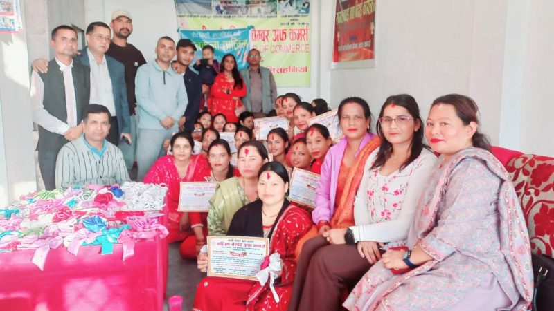 महिला चेम्बरद्धारा सञ्चालित हस्तकला तालिम सम्पन्न : रोजगारीको सिर्जना गर्न सकिने