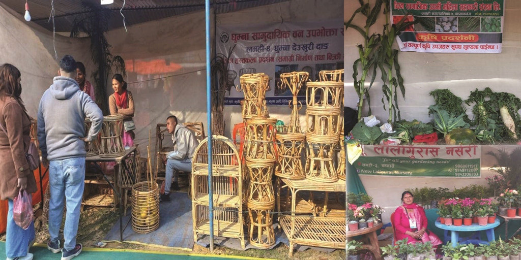 लमही महोत्सवमा बेत बाँसका सामग्री र कृषिजन्य उत्पादनको आकर्षण