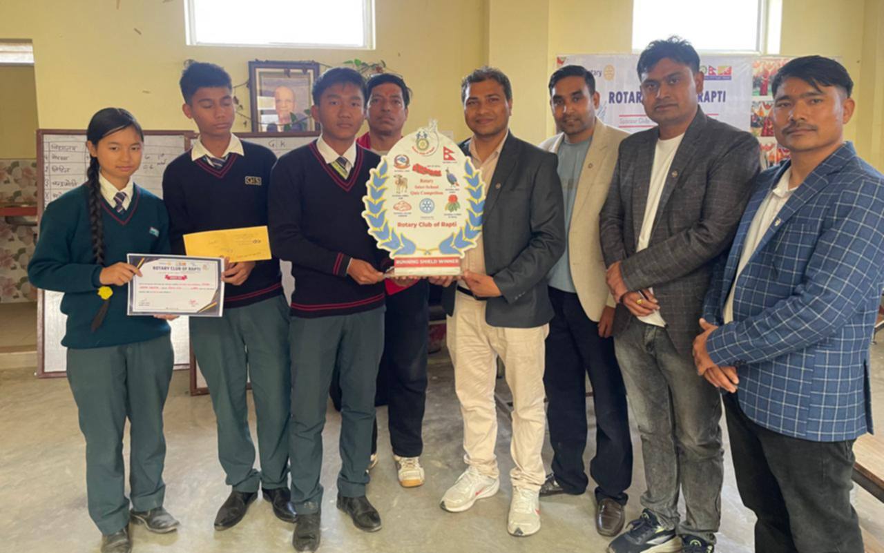 ‘रोटरी हाजिर जवाफ प्रतियोगिता’ मा गोरखा आइडियल स्कुल प्रथम