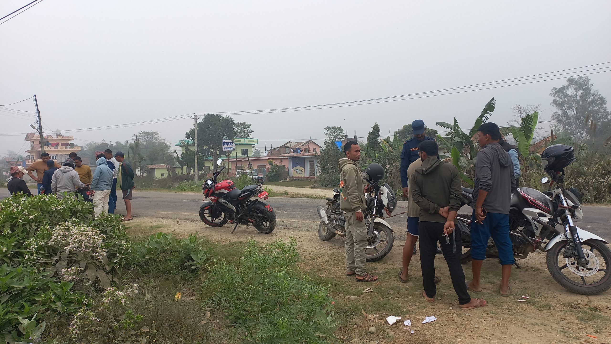 राप्ती–५ लठ्ठहवामा दुई मोटरसाइकल ठोक्किँदा दुई जना घाइते