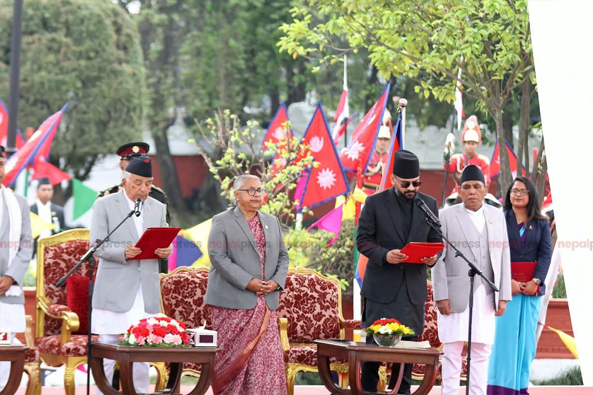 नवनियुक्त प्रधानमन्त्री बालेन शाहद्वारा शपथग्रहण