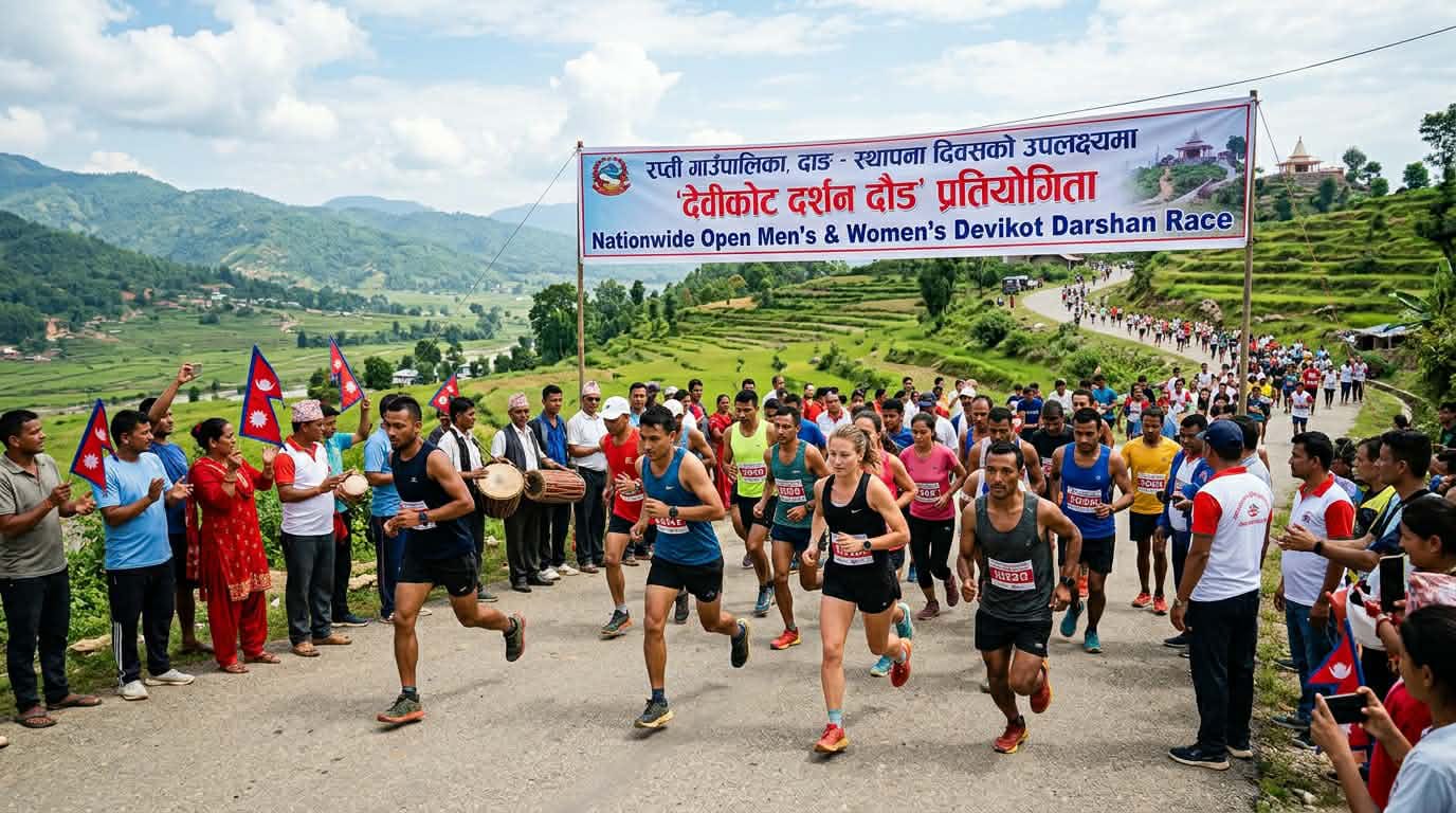 देवीकोट दर्शन दौड प्रतियोगिताको सम्पूर्ण तयारी पूरा : ३ सय १० जना खेलाडीले भाग लिदै