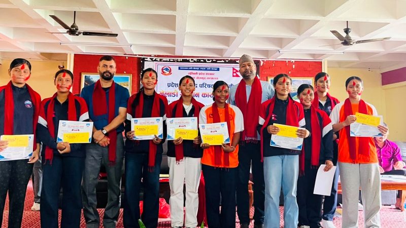 लुम्बिनी प्रदेशमा राष्ट्रपति रनिङ शिल्डका पदक विजेता खेलाडीलाई नगदसहित सम्मान