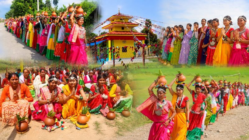 राप्ती-६ मझेरियामा शिव मन्दिर निर्माण : उद्घाटनको पुर्व सन्ध्यामा कलश यात्रा